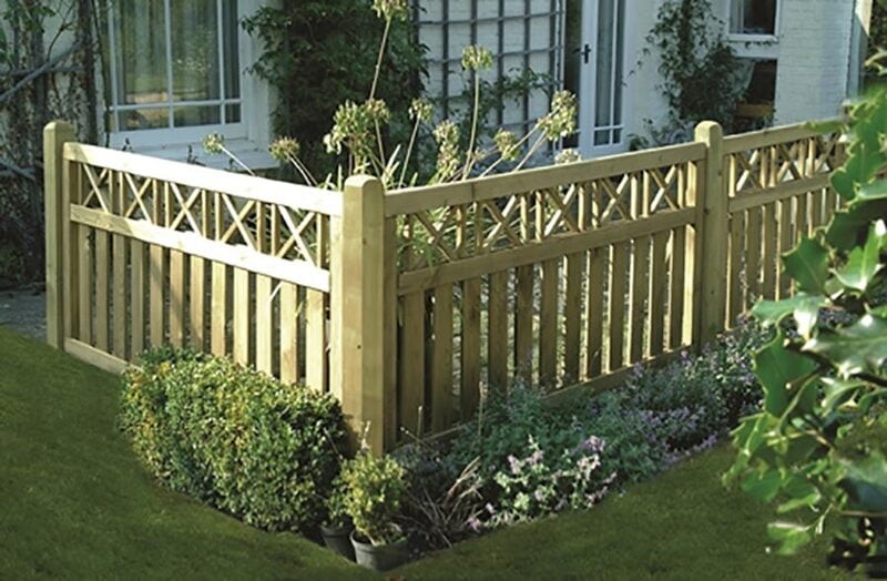 Elite Cross Top Garden Fence Panel