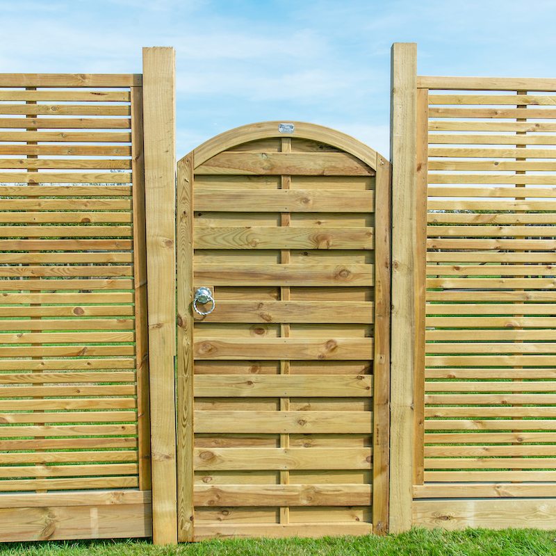 Arched Horizontal Garden Gate Closed